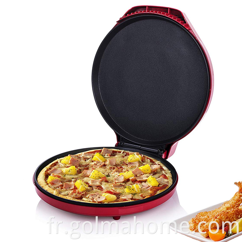 Plaque à pizza électrique four à pizza 1200W 12 pouces avec arrêt automatique, faites de la pizza facilement à la maison